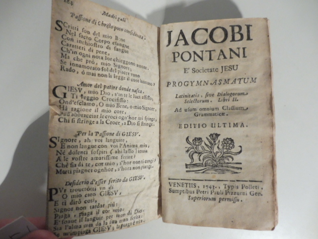 Jacobi Pontani e Societate Jesu progymnasmatum latinitatis, sive dialogorum selectorum. Libri II. Ad usum omnium classium grammaticae